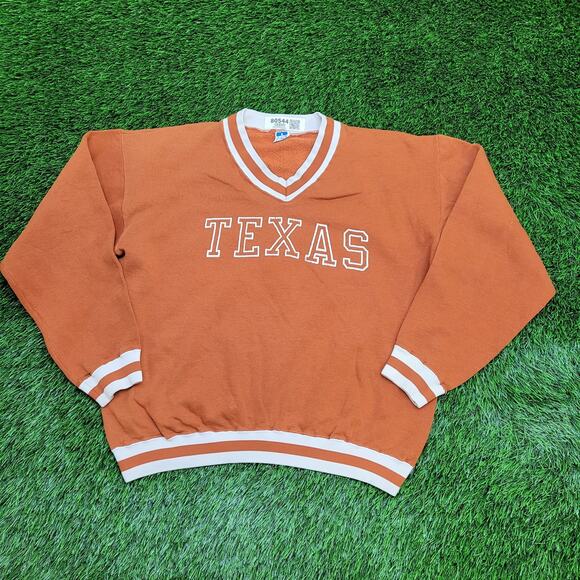 Vintage 80s Texas Ringer Sweatshirt Womens Large 23x23 Boxy - Picture 1 of 13